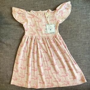 Kate Quinn 2T Flutter Sleeve Dress with Flamingos.